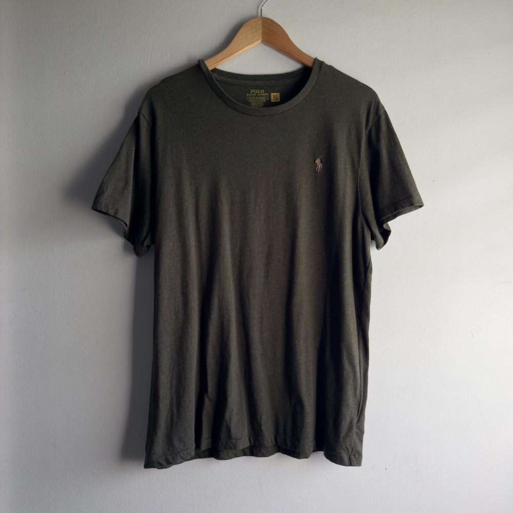 Polo Ralph Lauren Custom Slim Fit T-Shirt Mens XL Olive Green Minimalist